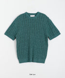 [unisex] Hippon Linen Round Over Short Sleeve Knit - Linen 55%