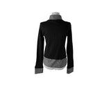 Risha Check Collar Knit Shirt Rib Cardigan