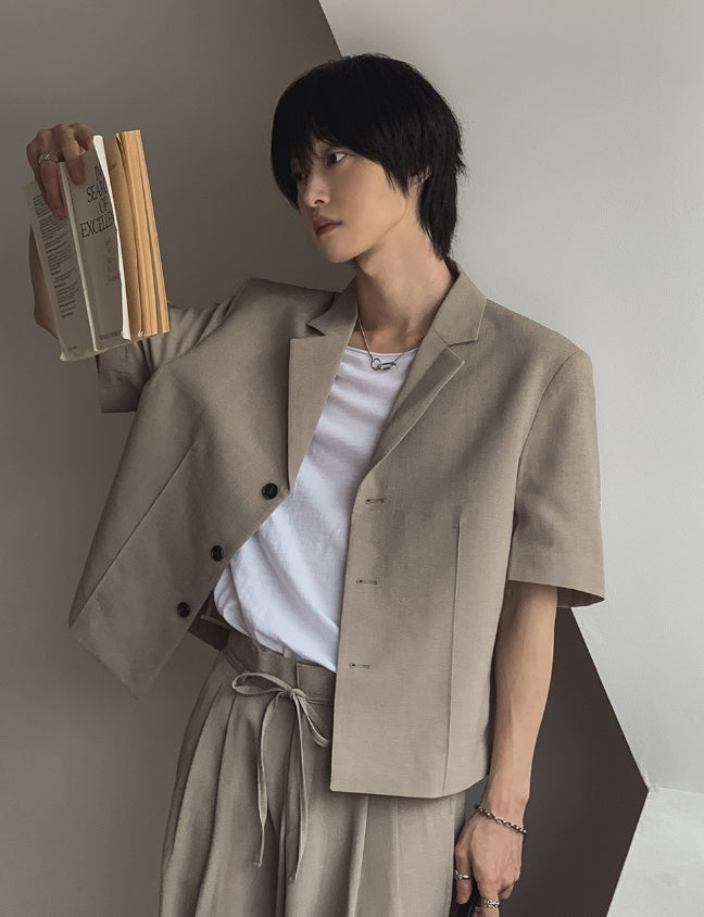 【2plan】Rodina Half Crop Blazer 2plan (ツープラン) - ロディーナハーフクロップブレザー