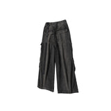 Javid wide cargo banding denim pants