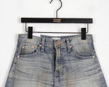 atune slit washed denim maxi long skirt