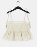 Pson lace tiered ribbon strap sleeveless blouse