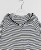 [BAONHAUS] Kolbakeu Stripe Color Matching Hood Short Sleeve Tee