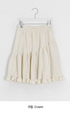 Simrin Ribbed Diagonal Shirring Midi Skirt