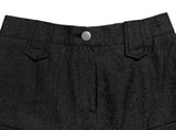 Alu Black Denim Pleats Mini Skirt