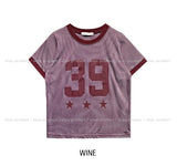 39 Sporty Pinstripe Ringer Short Sleeve