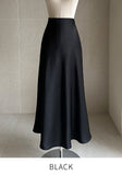 Liperon Satin Flared Banding Skirt