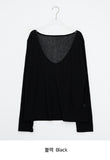 Levui Summer See-through V-Neck Layered Long Sleeve Tee