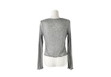 Vike Flower See-Through Long Sleeve Ribbon Cardigan
