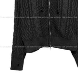 Cent cable knit hooded zip-up