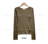 [U-BASIC] Sina Slimming Basic Square Long Sleeve