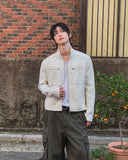 Caden Leather Color Matching Fingerhole Zip-up