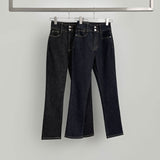 Non-fade 2Button 4Season Span Slim Fit Straight Denim Pants