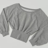 Casual Off-Shoulder Crop Sweatshirt