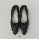 Ribbon Shirring Square To Flat Shoes