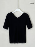 Verena V-neck Ribbed Knit