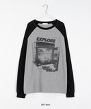 [unisex] Syuno printing color matching raglan over long sleeve tee