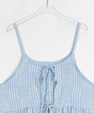 Sodel Summer Seersucker Check Sleeveless One Piece