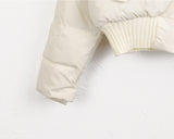 Pubing high neck collar crop short padding
