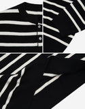 Fuzz Stripe Henley Neck Knit