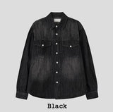 Mute Double Pocket Washed Denim Shirt