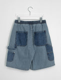 [unisex] Renhi Stripe Banding Denim Bermuda Pants