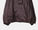 Dumb High Neck Cut Pocket String Leather Jacket