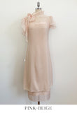Jenia Tie Chiffon Tulip Sleeve Long One Piece