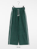 Tomiki banding string dot fleece wide pants