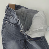 Hip Pad Back Pocket Embroidery Slim Bootcut Span Denim Pants