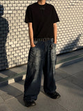 Dirty Washed Super Wide Denim