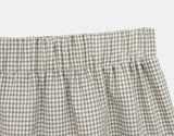 Bran Double Frill Check Midi Skirt