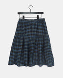 Kiro Check Tiered Banding Midi Skirt