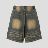 Deuce Cat Washed Bermuda Denim Pants