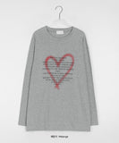 [unisex] Noiku Heart Printing Over Long Sleeve Tee