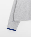 [BAONHAUS] Gengo color matching fleece crop sweatshirt