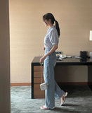 Haibeul Cotton Wide Banding Denim Pants