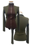 khaki tunic zip-up