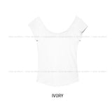 [U-BASIC/1+1] Roundy Slim U-neck Cap Sleeve Short Sleeve