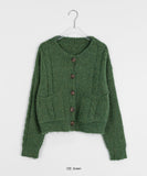 Ryuta Pocket Crop Wool Boucle Cardigan