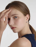 Ice Block Silver One-Touch Earrings M