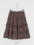 Burmil check midi banding skirt