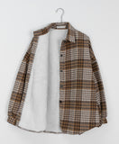 [unisex] Nacui Fleece Brushed Check Over Shirt