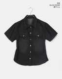 Curb side pocket washed denim shirt