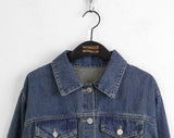 Donic Vintage Washing Pintuck Denim Cropped Jacket