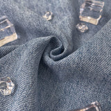 Summer Linen Tencel Banding Loose Bootcut Denim Pants