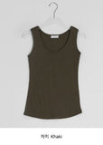 Duhin Basic Color Layered Round Sleeveless
