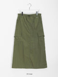 Rummy banding nylon cargo long skirt