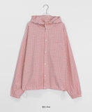 [unisex] Baden Check String Over Hood Shirt