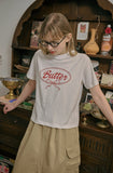 Butter Ribbon Crop Short Sleeve Tee